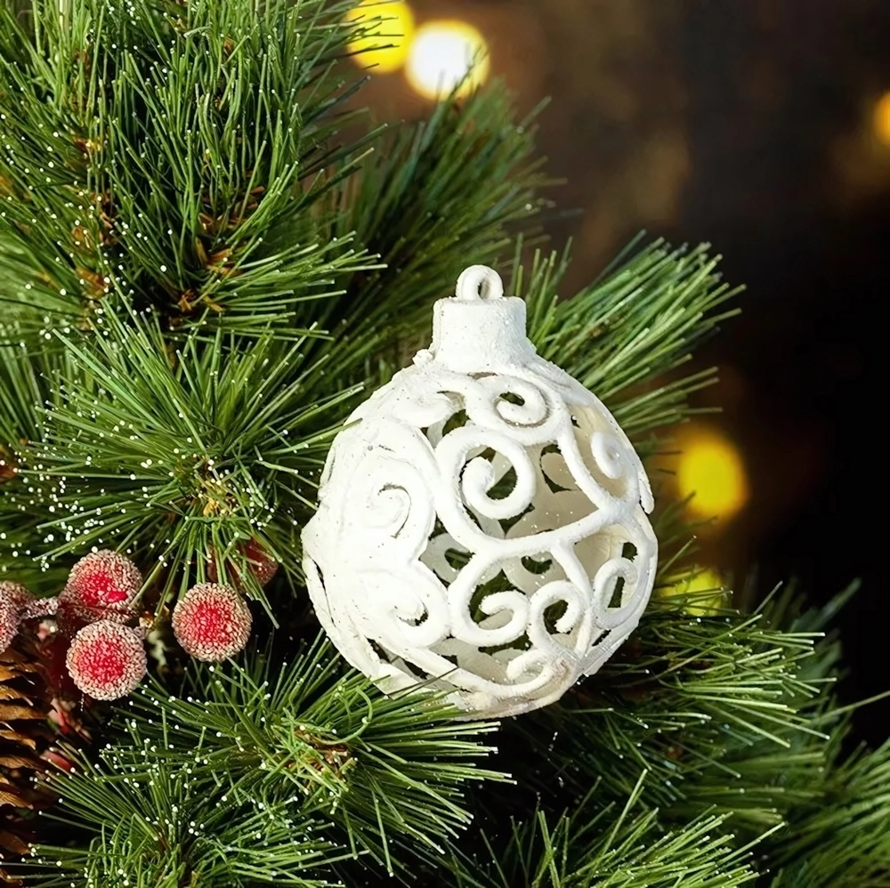Елочное украшение Шарики резные 2шт.