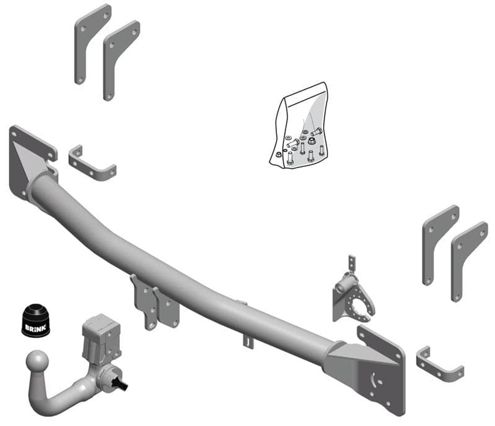 Фаркоп Brink (Thule) 606300 для MITSUBISHI OUTLANDER 15-(паспорт и сертификат в комплекте)(без электрики)