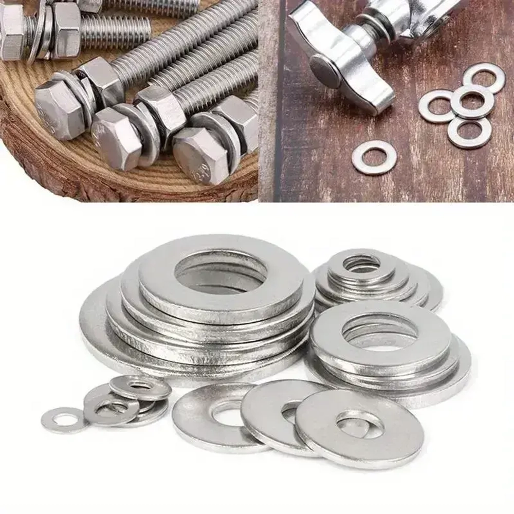 Шайба Круглая Плоская M10, DIN125, 180 шт., 125 г