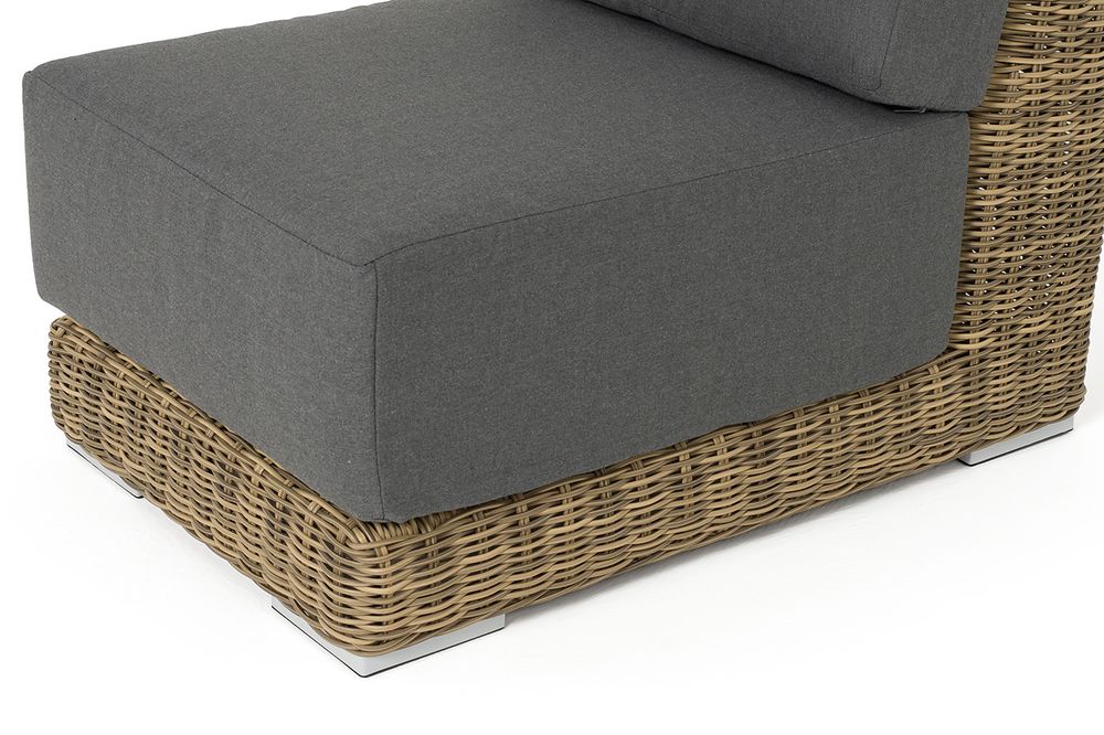 "Капри" модуль диванный прямой с подушками, цвет соломенный