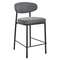 Полубарный стул Arvo 65 см, серый шенилл с черными ножками