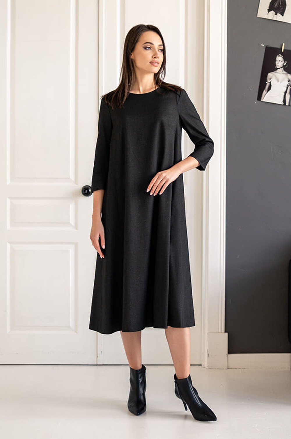 51351 Платье женское (графитовый жаккард)