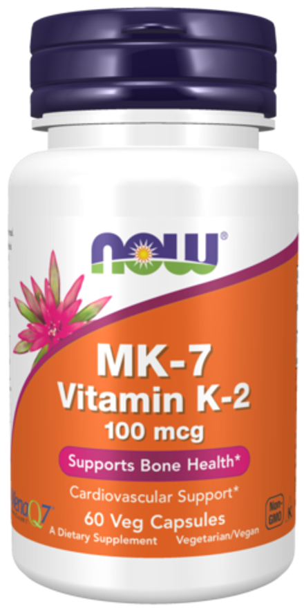 NOW Foods, Витамин К-2 МК-7, MK-7 Vitamin K-2 100 mcg, 60 вегетарианских капсул