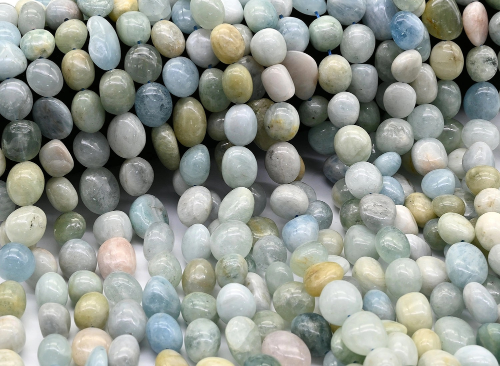 пр-27 Берилл галтовка 15*12мм, нить 19см