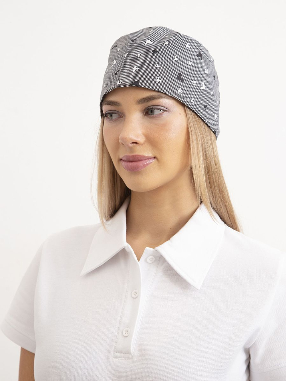Шапочка медицинская, принт "Микки", серый