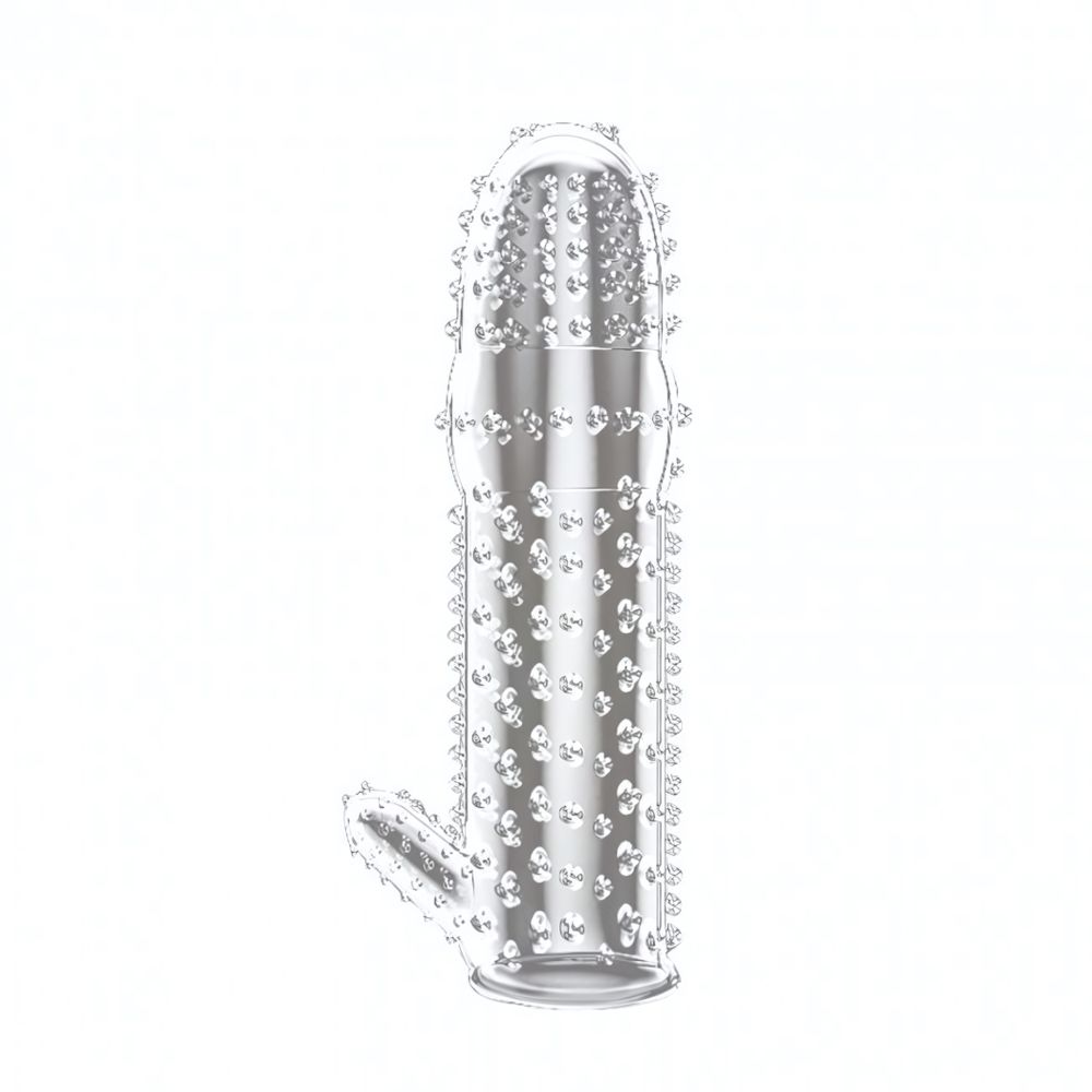 Стимулирующая силиконовая насадка с усиками Rosyland Crystal Condom (Цвет: прозрачный)