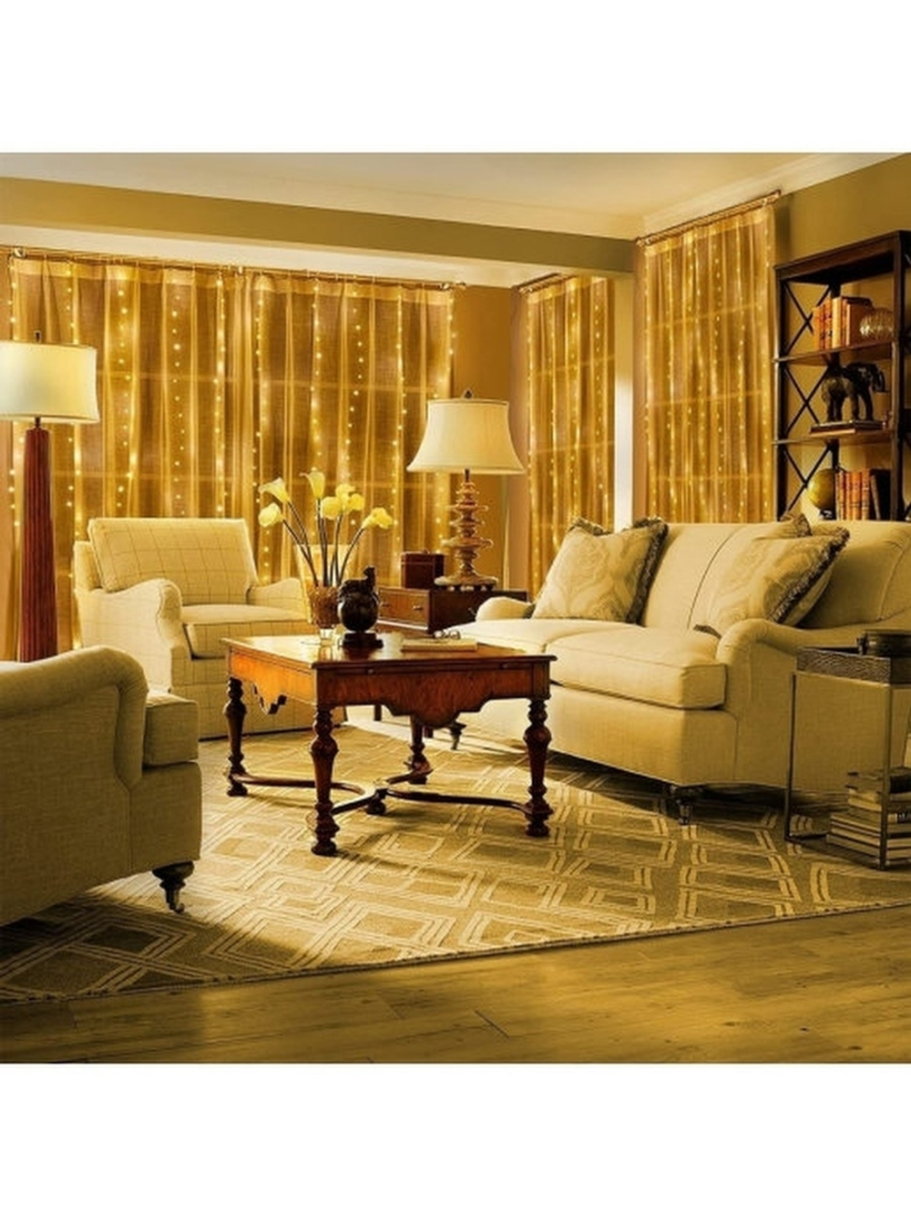 Гирлянда новогодняя штора 3x3/занавес/светодиодная/на окно/дождик