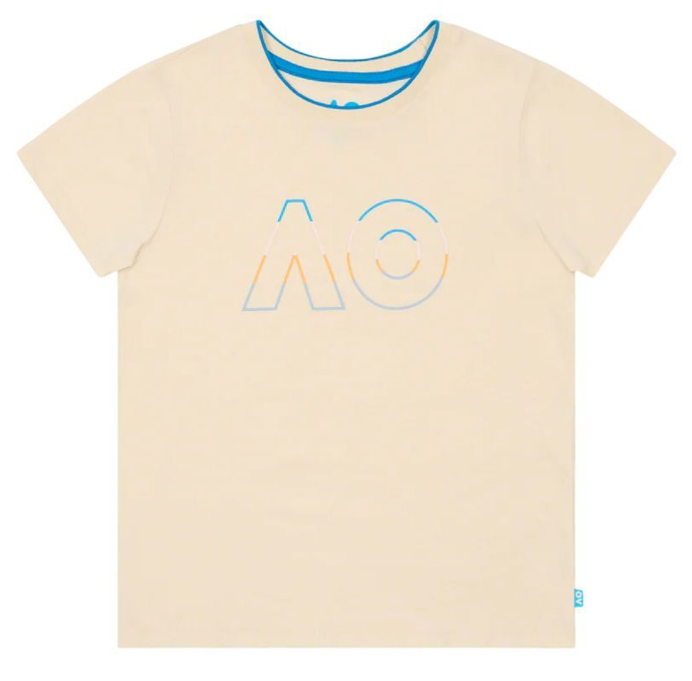 Футболка для девочки теннисная Australian Open Logo Tee - Бежевый