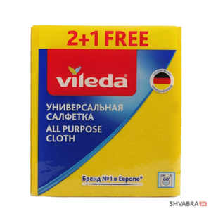 Салфетка вискозная Виледа универсальная 2+1 шт. (Vileda All Purpose Cloth)