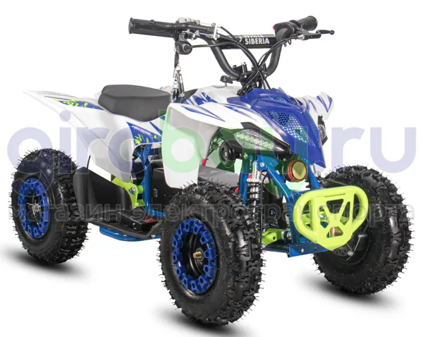 Детский электроквадроцикл WHITE SIBERIA SNEG LETO R 1000W - Голубой фото фото №5