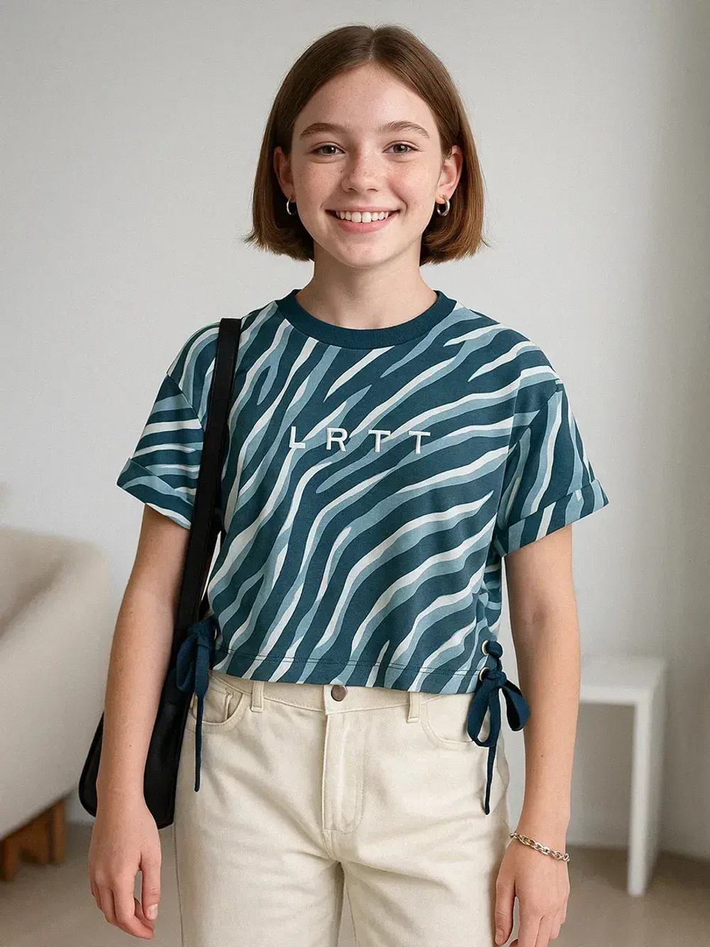 Футболка для девочки с принтом зебра