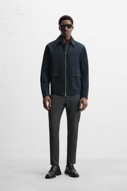 ZARA БРЮКИ SLIM FIT COMFORT, АНТРАЦИТОВО-СЕРЫЙ