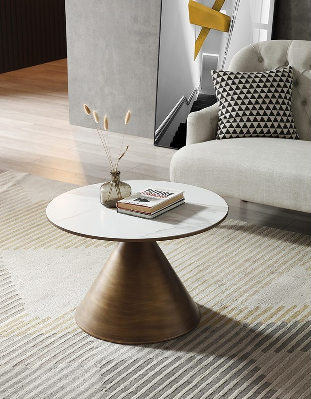 Стол журнальный CT9346CI (D70) белый керамика