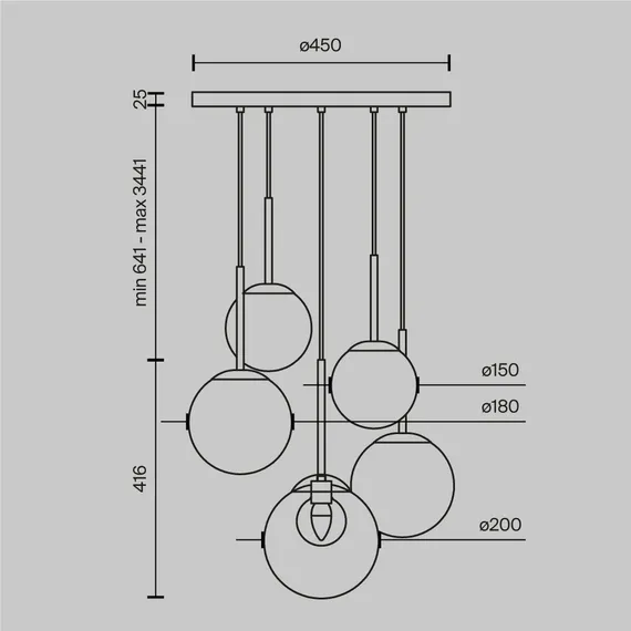 Подвесной светильник Базовая форма / Basic form G9х5 Maytoni mod521pl-05g