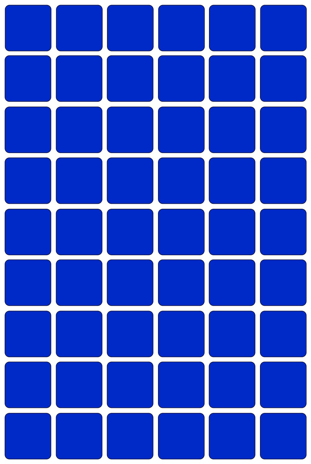 Виниловые наклейки для маркировки Policomprint М2, 20х20 мм. 108 шт.