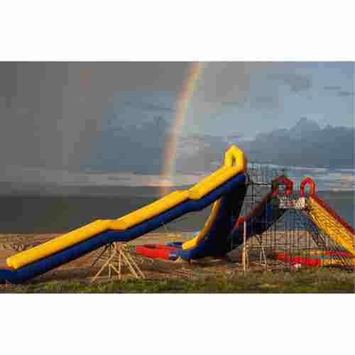 Надувная прямая водная горка для вышки (опоры) «Стрела» с бассейном, 14*2,5*5 м