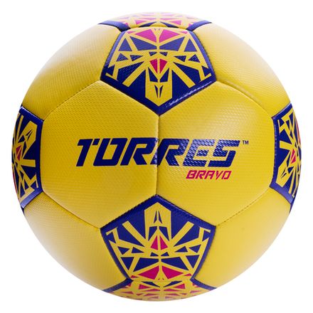 СЦ*Мяч футб. TORRES Bravo-4, F324114, р.4, ПУ, 4 сл, 32 п, гибрид.сшивка, желтый