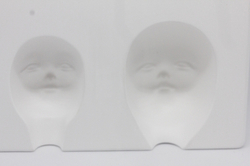 Молд для лепки лица куклы, пупсика, ватной игрушки (2 оттиска, керамический)