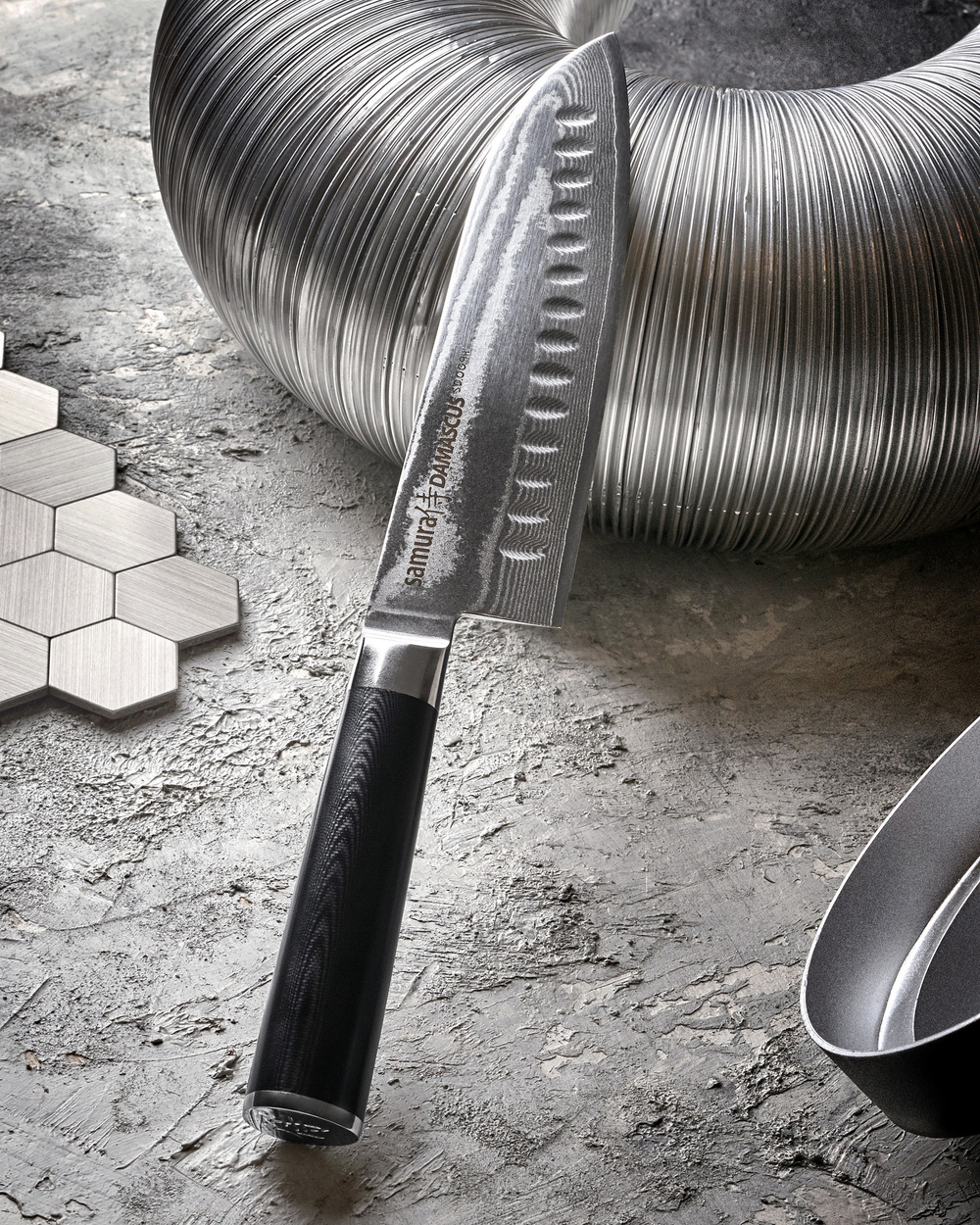 Нож кухонный Сантоку 18см Samura Damascus SD-0094/K