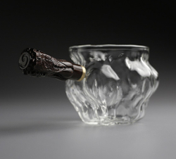 289014 Сливник (Чахай) "Пень" с деревянной ручкой 300 мл, стекло