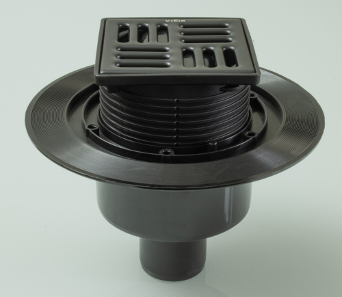 Трап ViEiR с сухим затвором (ЧЕРНЫЙ)  10х10 ПРЯМОЙ  (8/1шт)