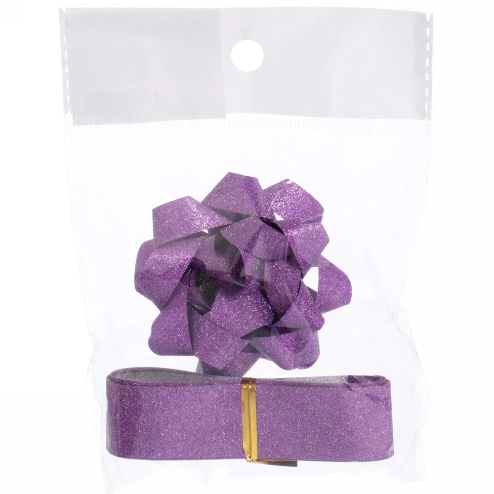 Набор для декорирования «Мерцание» бант 6см, лента 2см (3м), Сиреневый