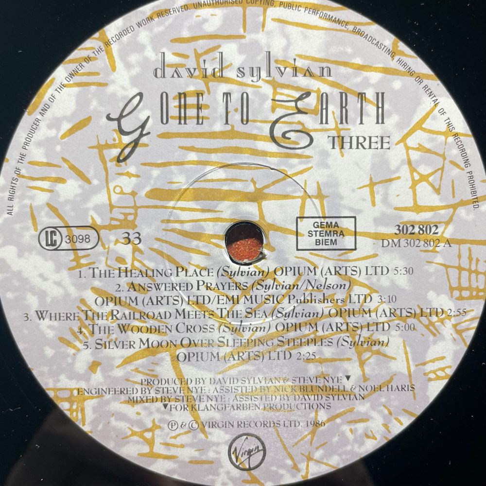 David Sylvian - Gone To Earth 2LP (Европа 1986г.)