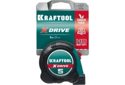 Рулетка строительная 5м х 25 мм KRAFTOOL X-Drive с ударостойким обрезиненным корпусом