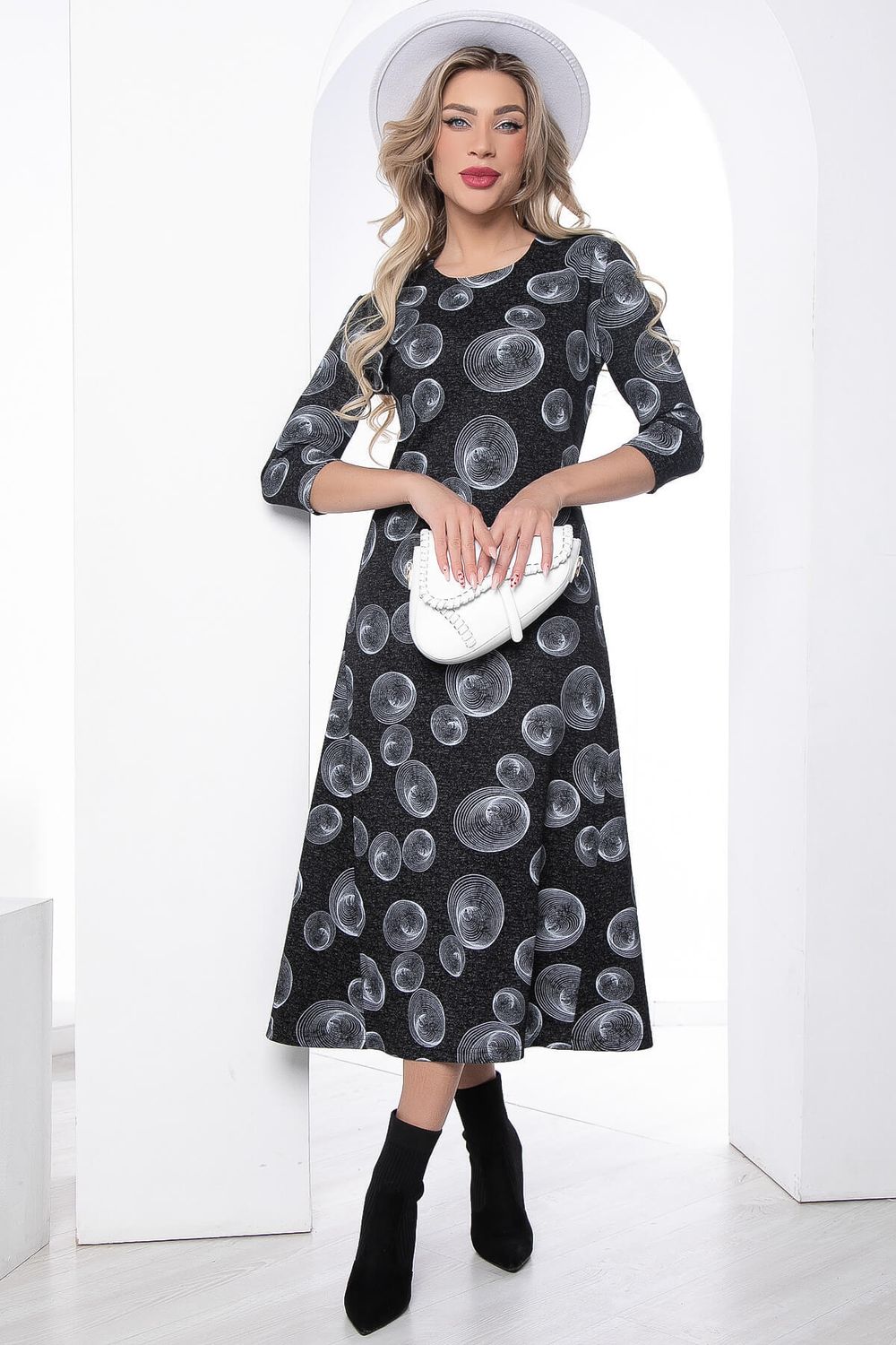Платье "Идеал стиля" (черное/принт) П8792 LT Collection