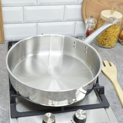 Сковорода 28см Общепит без крышки глубокая, индукция ТРС 3,5мм