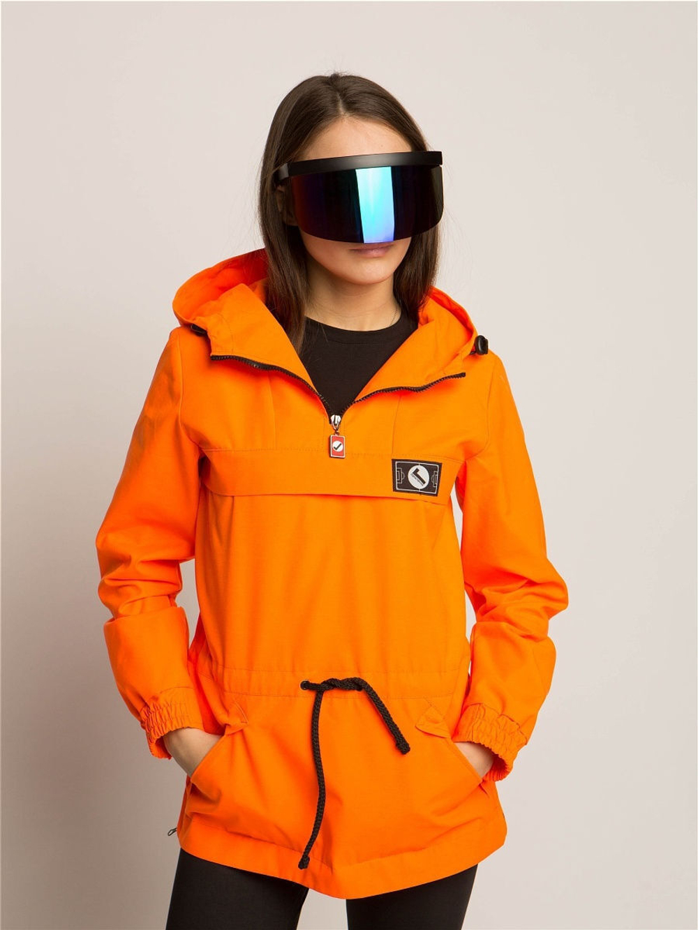 Анорак женский с кулиской без утеплителя Город Горький оранжевый
