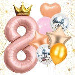 Набор шаров 8 шт «8 - Prince», розовый (цирфа + 7 шаров)