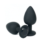 Анальная втулка черная с кристаллом Small черный 7 см