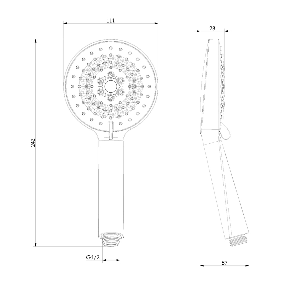 Лейка душевая Lemark LM8127C, 3-функциональная