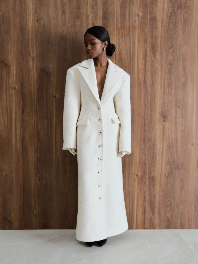 Пальто однобортное приталенное Ivory