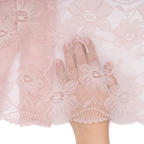 Кружево эластичное пыльно-розовое 23 см, Китай