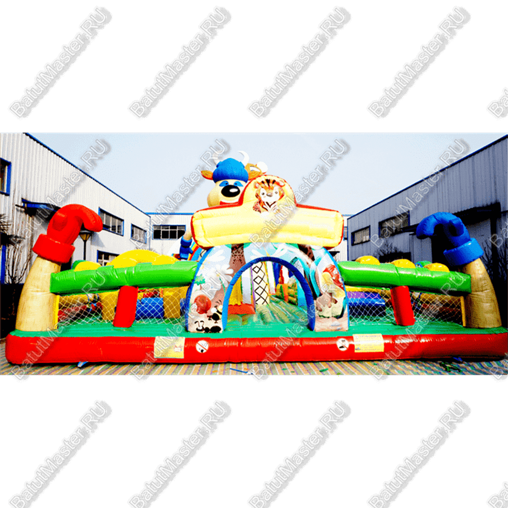 Коммерческий надувной батут "Звери на ринге" 20*10*10 м