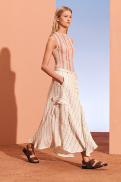 ZARA ТОП ИЗ СМЕСОВОГО ЛЬНА, ПОЛОСКИ