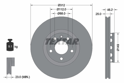 TEXTAR - 92106105-TET - Brake Disc