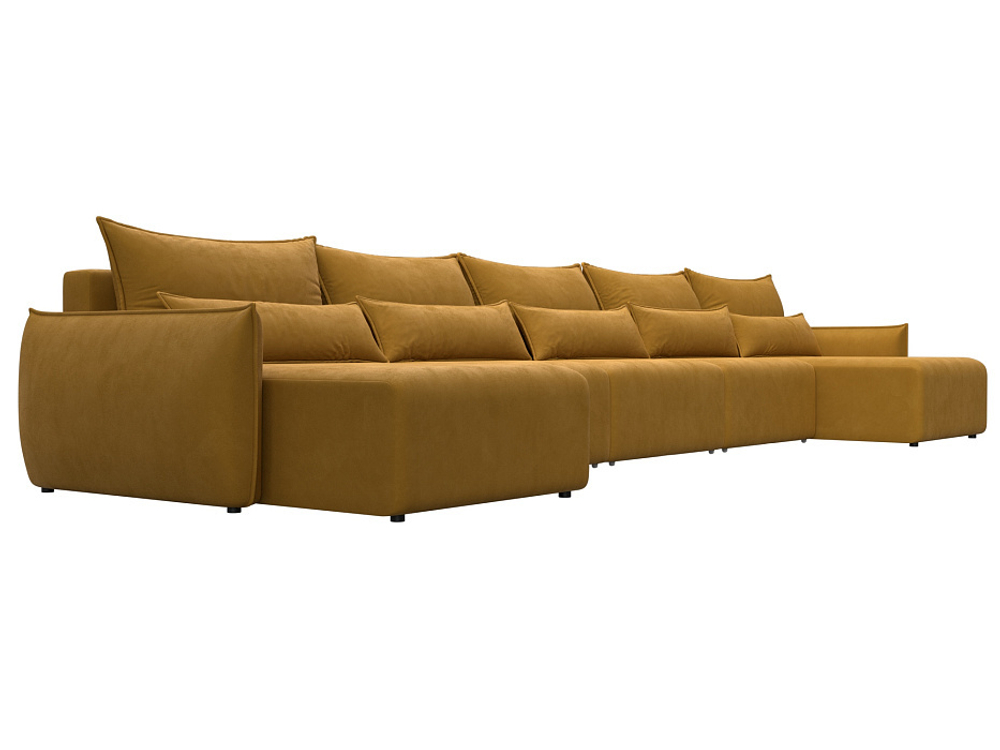 Диван П-образный Лига-051 НПБ МегаЛонг ВЕЛЮР BRUT 10 желтый
