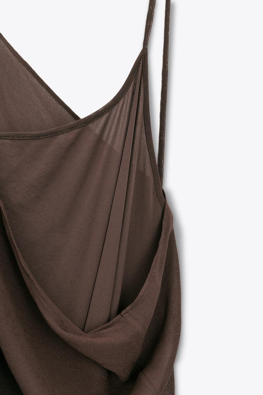 ZARA ДЛИННОЕ КОМБИНИРОВАННОЕ ПЛАТЬЕ-НАКИДКА — LIMITED EDITION, КОРИЧНЕВЫЙ