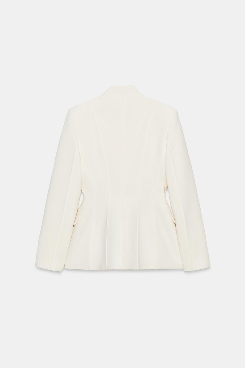 ZARA БЛЕЙЗЕР ПРИТАЛЕННОГО КРОЯ — ZW COLLECTION, ЭКРЮ