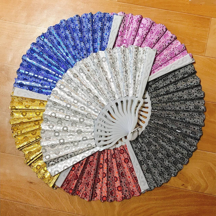 Веер Голограмма солнышки цвет микс, пластик белый