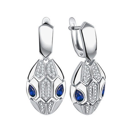 Змея из серебра с фианитами