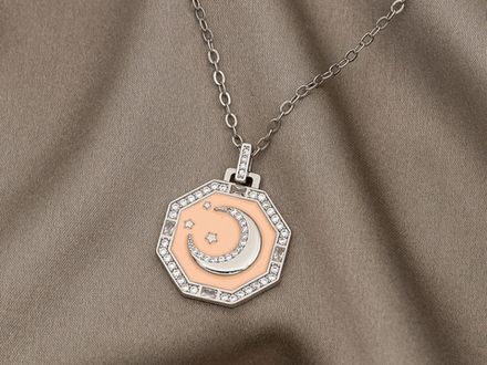 Подвеска-медальон "Месяц" 23,5мм, эмаль