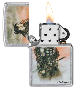 Зажигалка Zippo Luis Royo с покрытием Street Chrome, латунь/сталь, серебристая, 38x13x57 мм