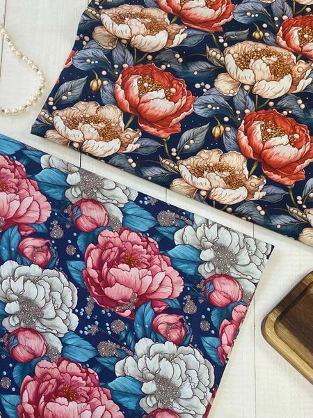 РОЗОВО-БЕЛЫЕ РОЗЫ И ЖЕМЧУГ  100% хлопок Handmade Fabrics 8