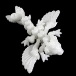 Фигурка сердце подарок на день влюбленных, игрушка сердце дракончика, 3D печать, светящийся красно-оранжевым