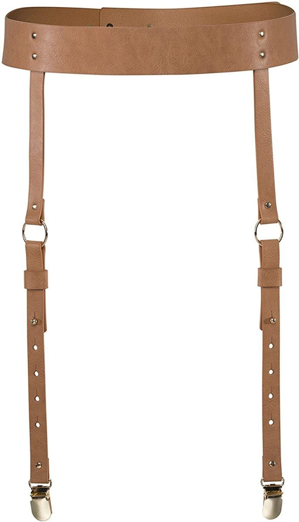 Коричневые подтяжки для чулок с поясом Bijoux Indiscrets (Цвет: коричневый)