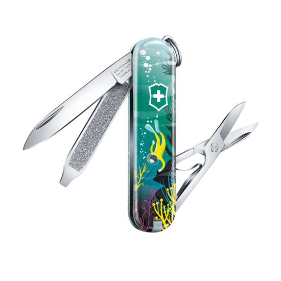 Складной нож Victorinox 0.6223.L2006 Deep Dive c клинком из стали X55CrMo14, рукоять Cellidor
